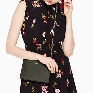Kate Spade Cameron Street Mini Sima Leather Clutch Crossbody - Evergreen